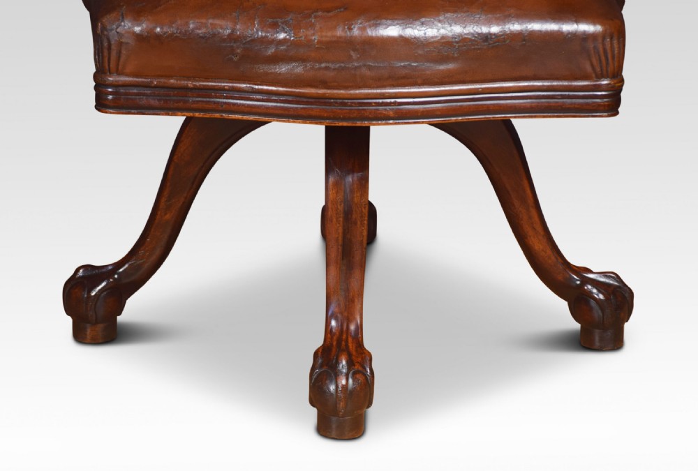 Chippendale Mahogany Revolving Desk Chair View V