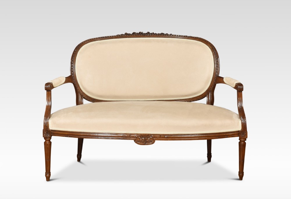 Walnut Framed Two-seater Settee