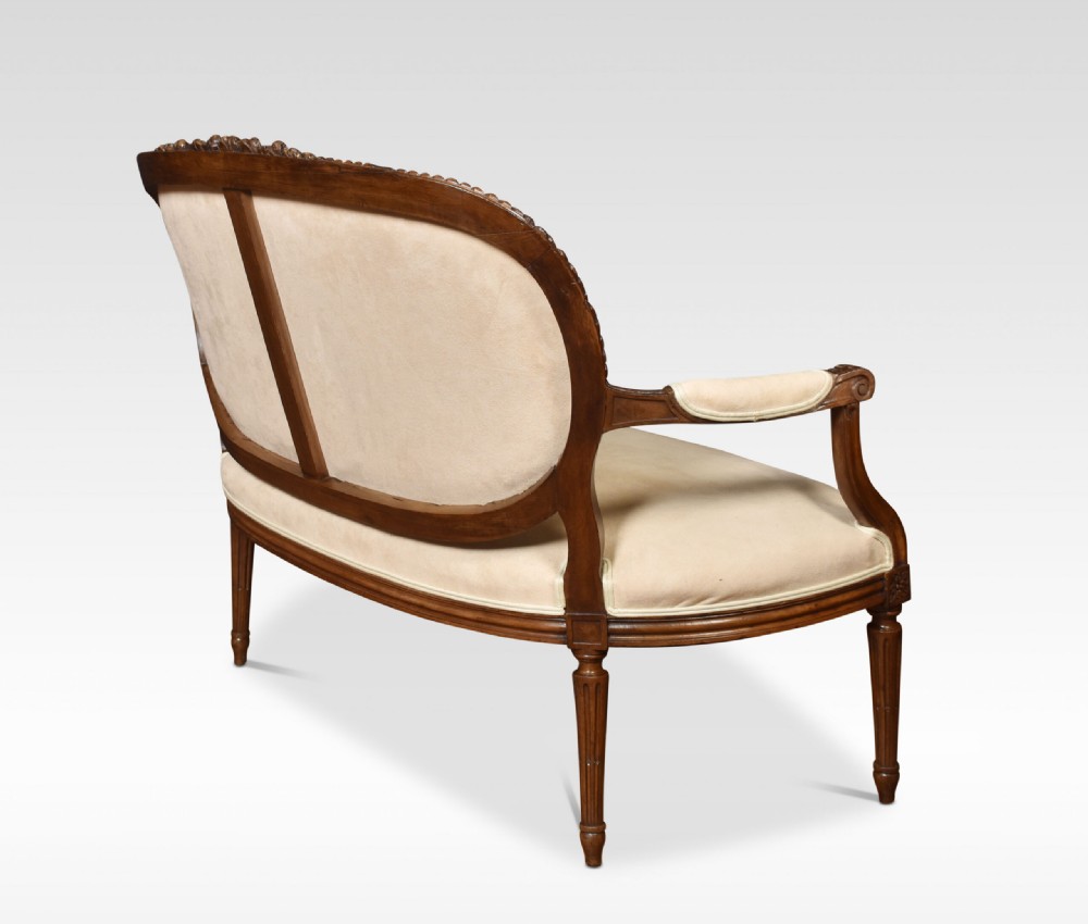 Walnut Framed Two-seater Settee View IX