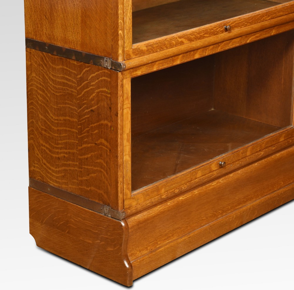 Pair of oak globe Wernicke five section bookcases View III