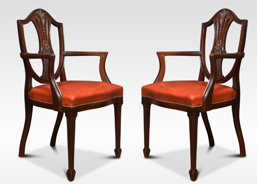 Eight Mahogany Shield Back Dining Chairs View II