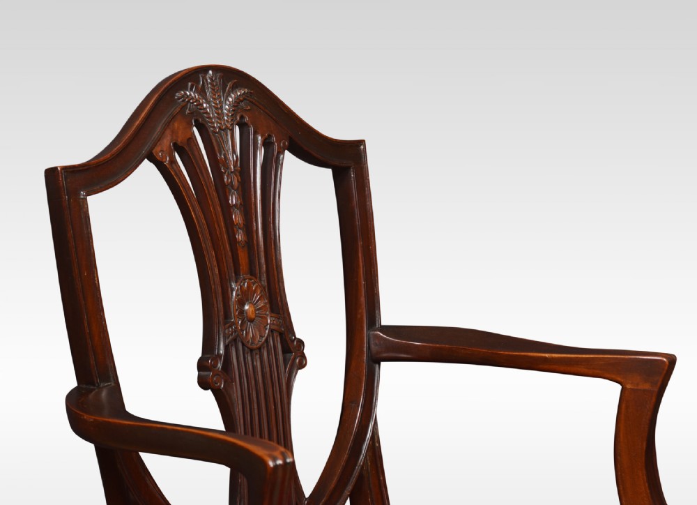Eight Mahogany Shield Back Dining Chairs View IV