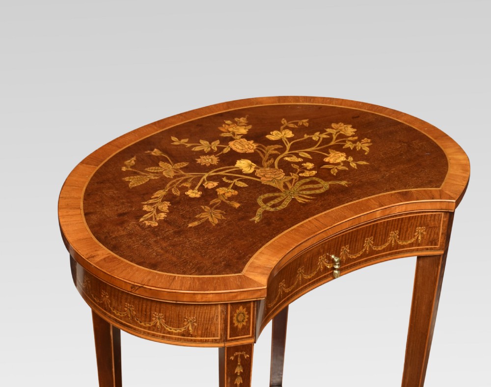 Inlaid Mahogany Kidney-shaped Side Table View II