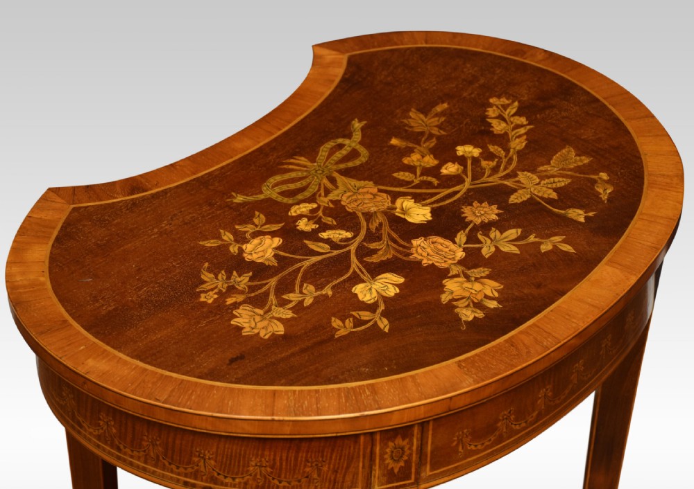 Inlaid Mahogany Kidney-shaped Side Table View IV