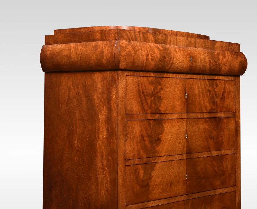 19th Century Mahogany Biedermeier Secretaire Chest Of Drawers View VI