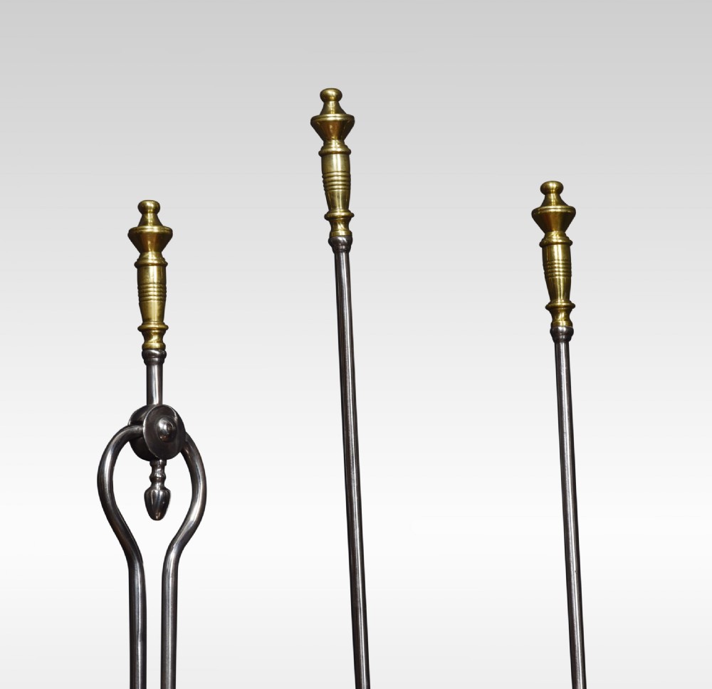 Polished Steel And Brass Fire Tools View III