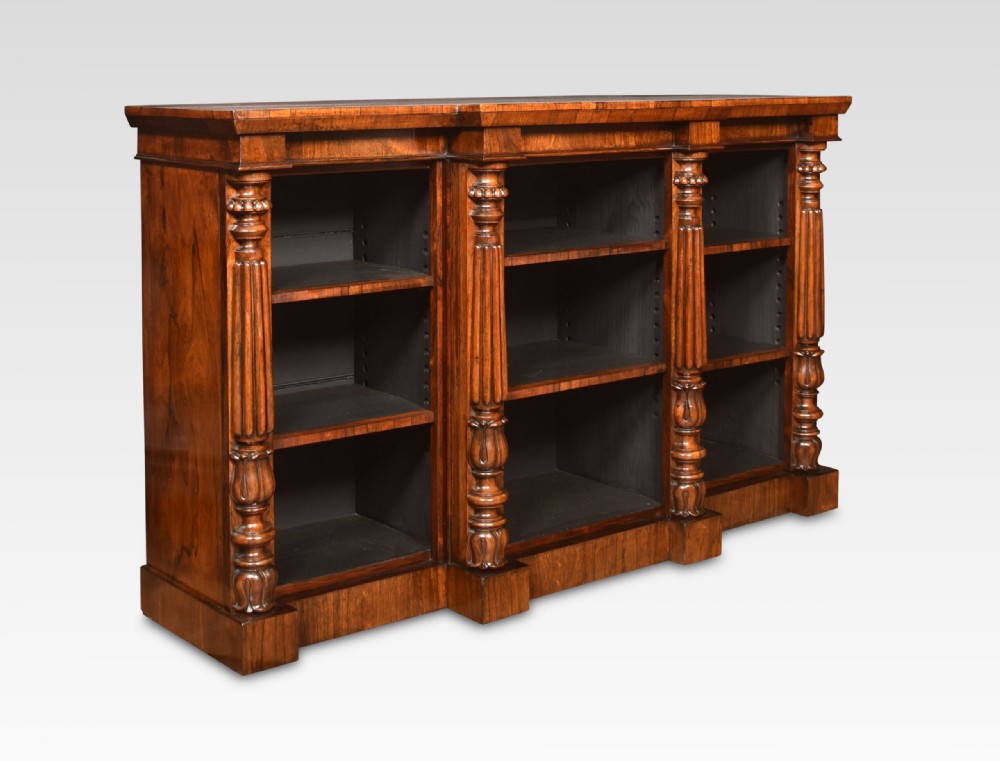 Rosewood Breakfront Open Bookcase