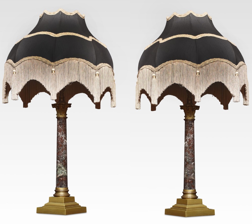 Pair Of Corinthian Column Table Lamps View II