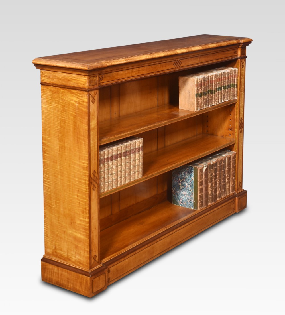 Satinwood open bookcase By C Hindley and Sons View IV