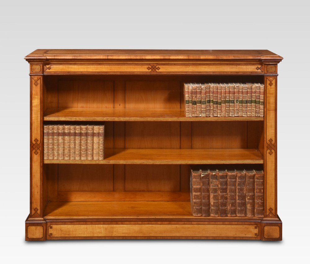 Satinwood open bookcase By C Hindley and Sons View V
