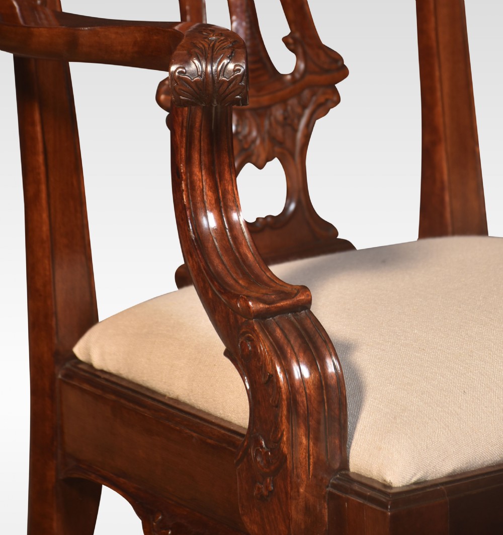 set of twelve mahogany dining chairs in Chippendale style View VII