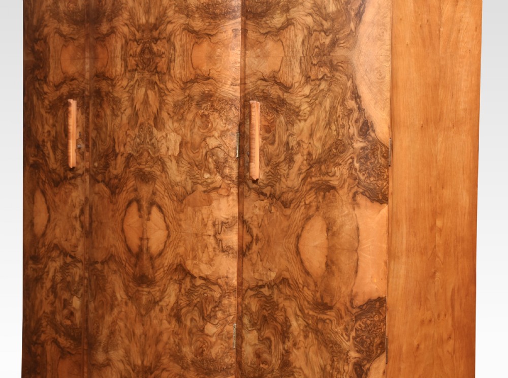 Walnut three door compactum wardrobe View IX