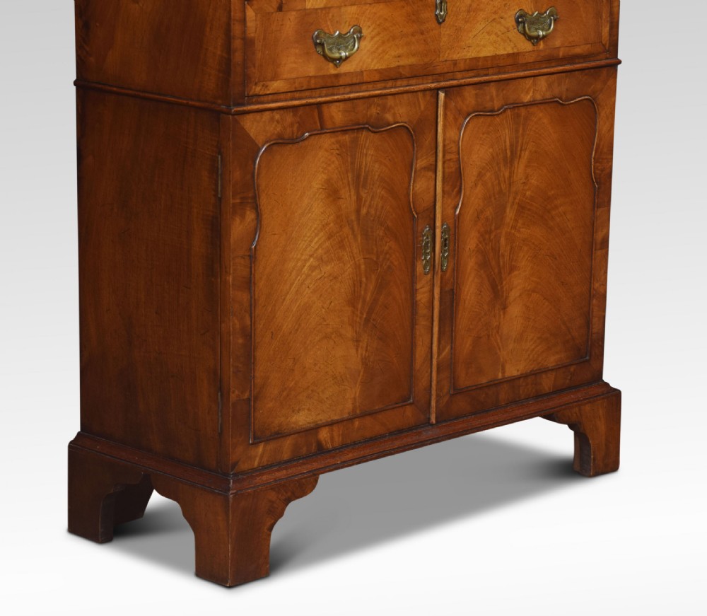 Walnut Narrow Two Door Bookcase View III