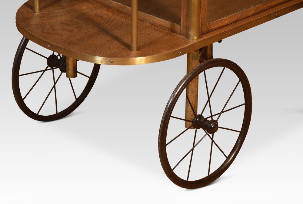 Brass and oak drinks trolly View V