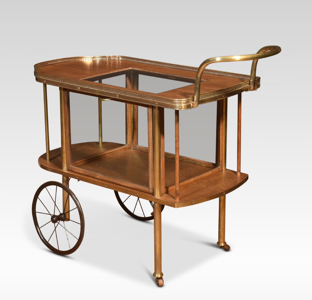 Brass and oak drinks trolly View VI