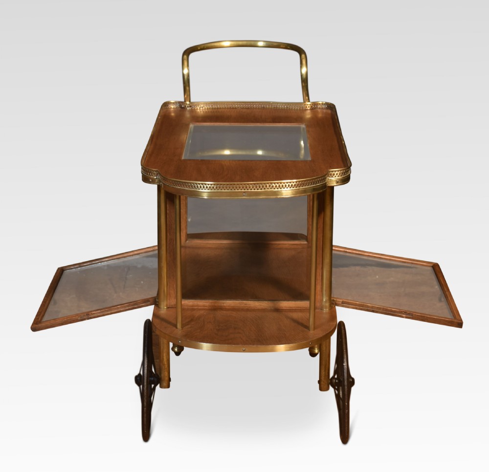 Brass and oak drinks trolly View VII