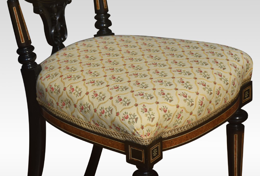 Set of four ebony and amboyna side chairs View III