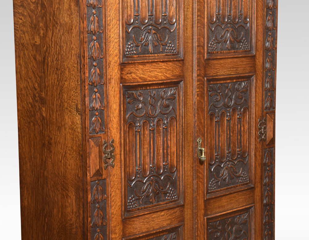 Gothic revival oak wardrobe View IV