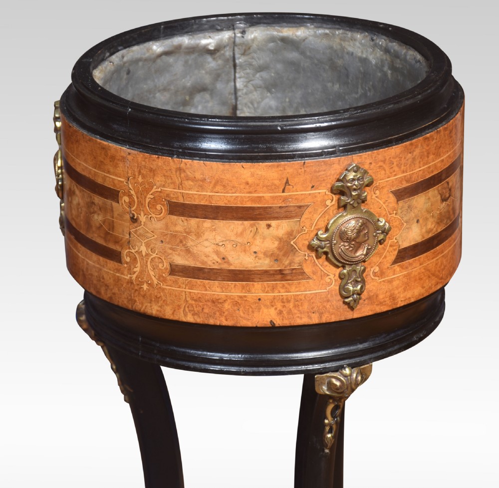 Louis XV style walnut and ebonised jardiniere View II