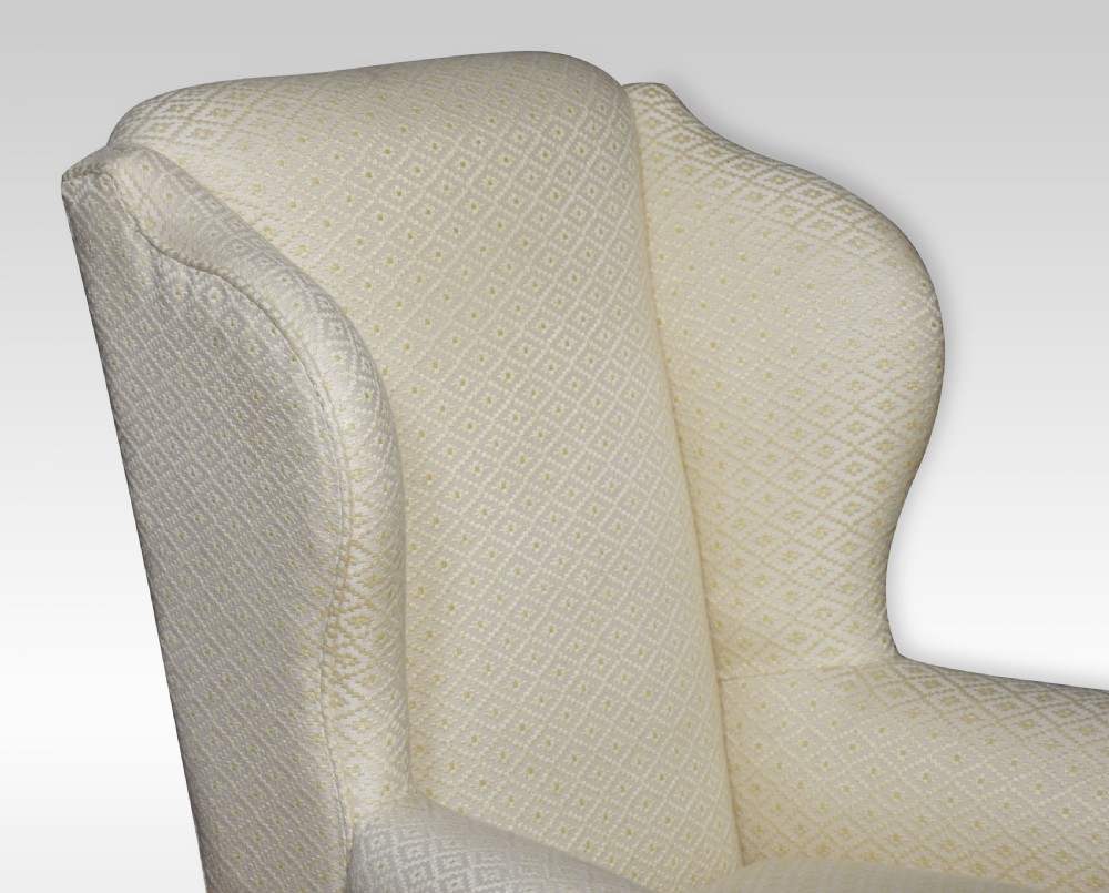 Pair of Georgian style wingback armchairs View III