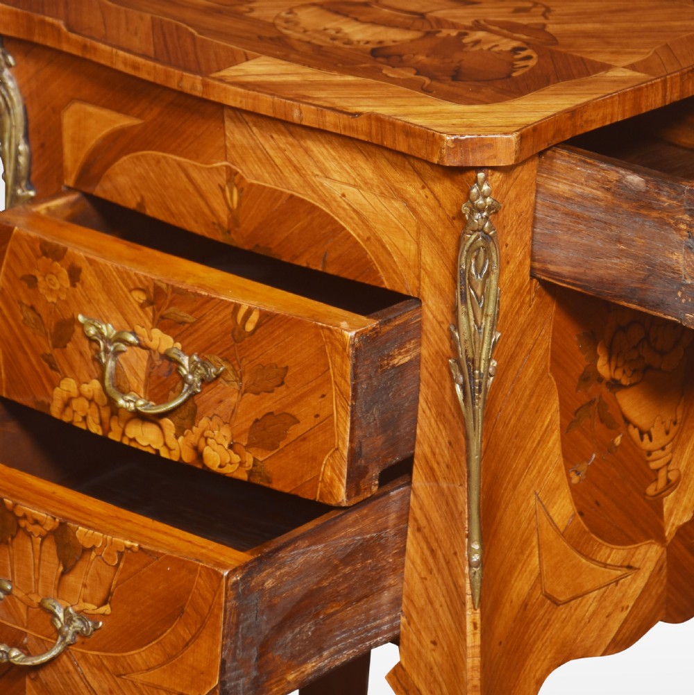 Pair of marquetry inlaid and gilt metal mounted bedside cabinets View IV