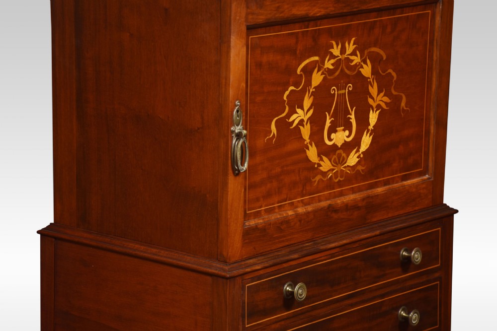 Mahogany Inlaid Music Cabinet View III