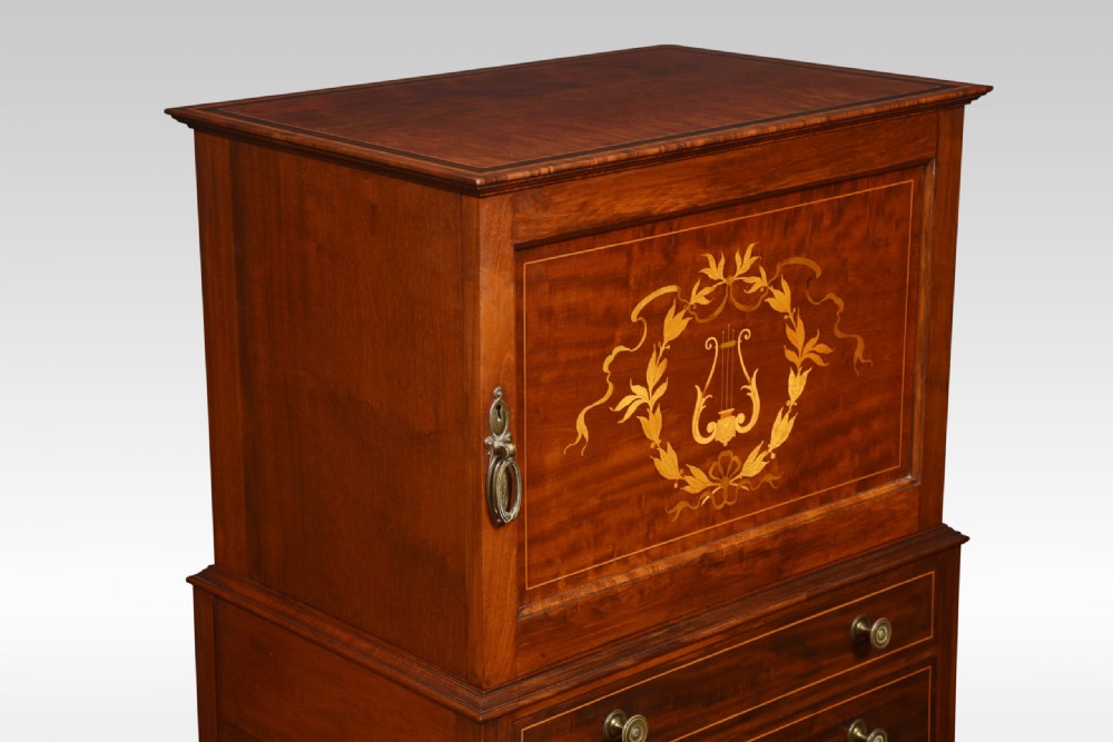 Mahogany Inlaid Music Cabinet View V