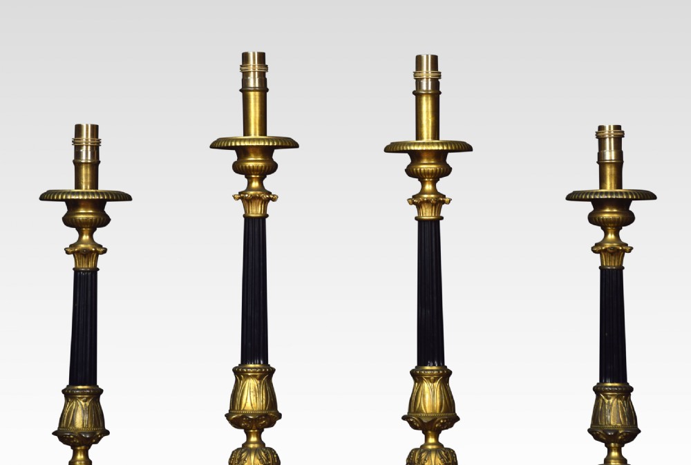 Set Of Six Graduated Ecclesiastical Table Lamps View II