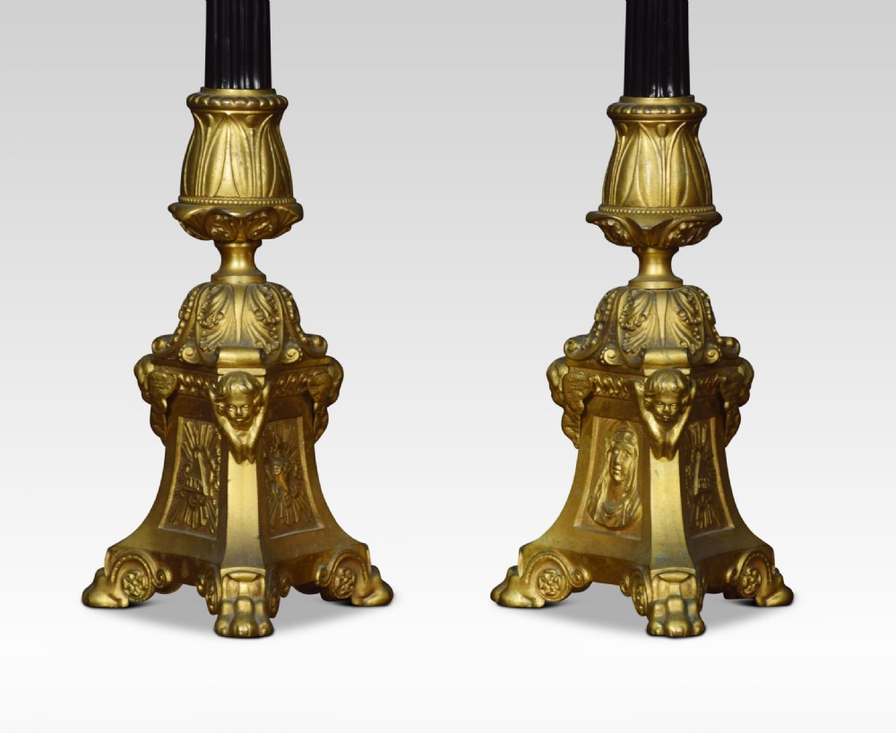 Set Of Six Graduated Ecclesiastical Table Lamps View III