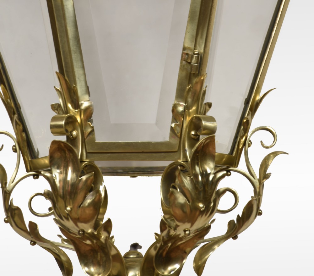 Large And Imposing Brass Four Light Lantern View III