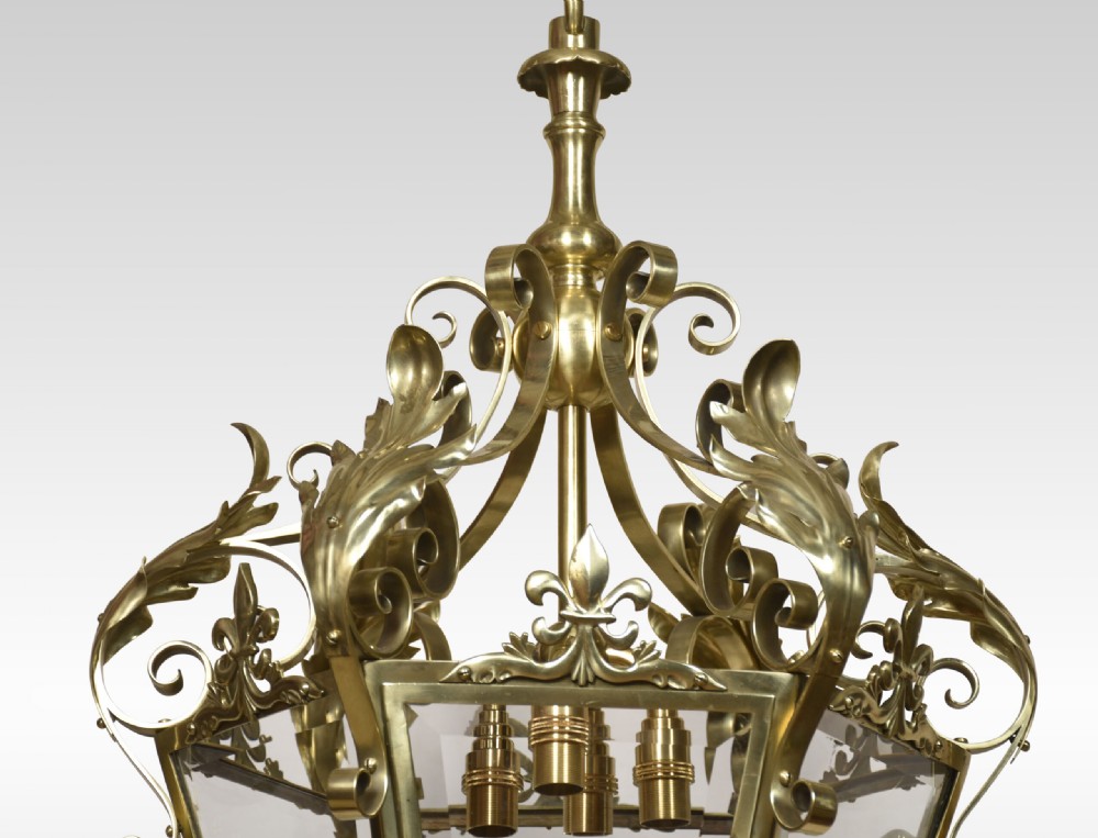 Large And Imposing Brass Four Light Lantern View IV