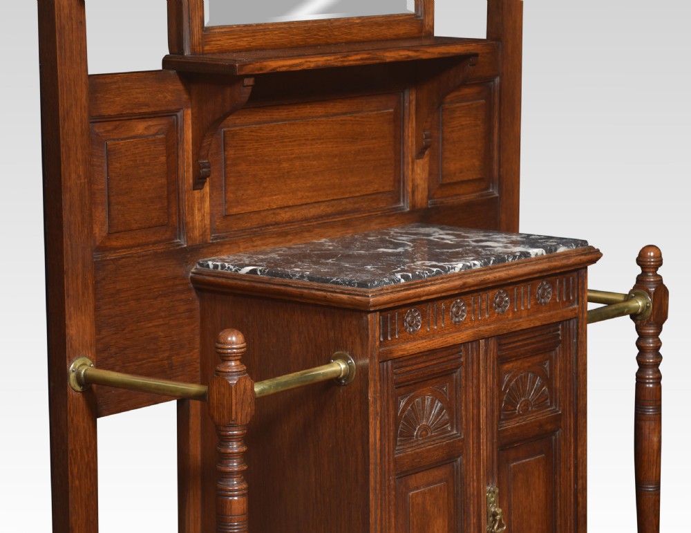 Large carved oak hall stand View III