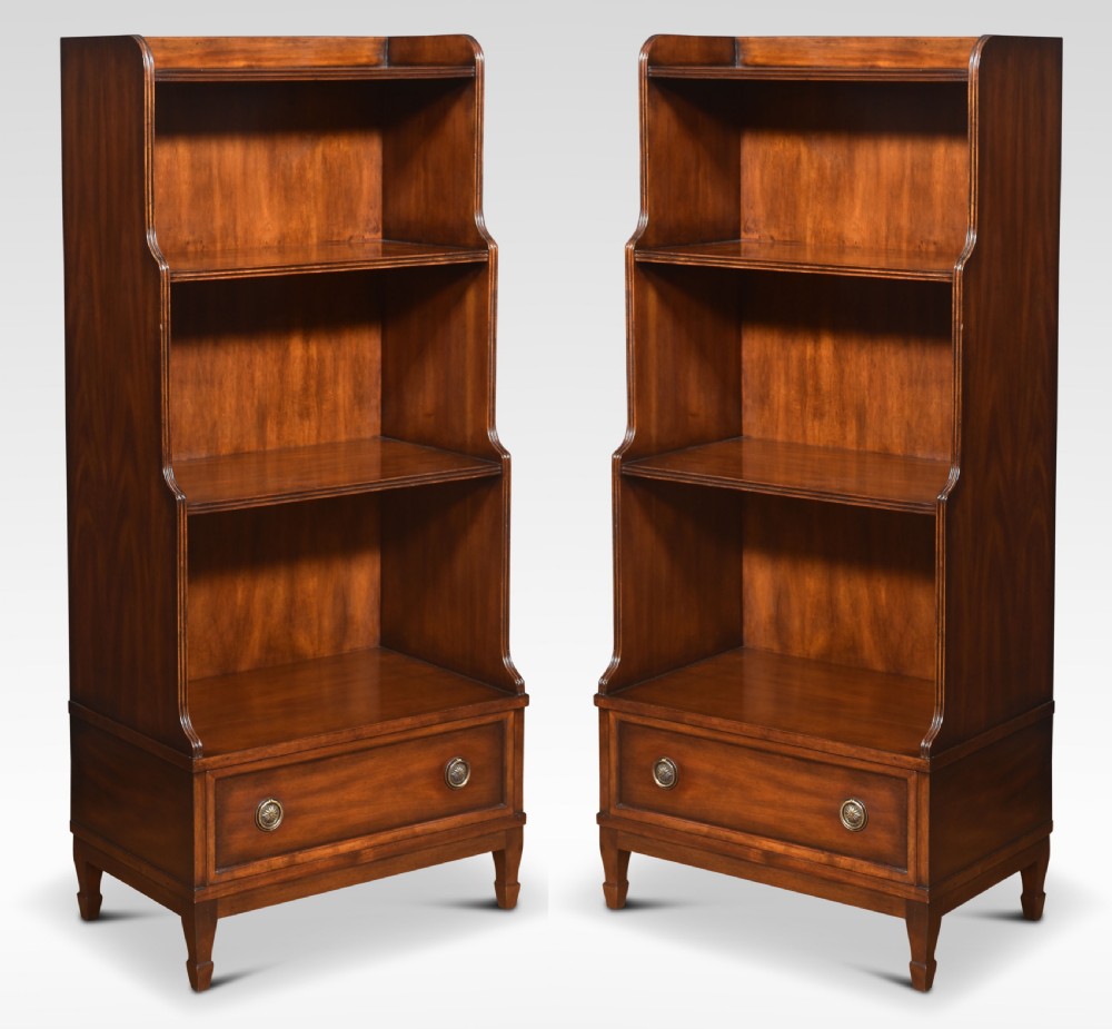 Pair of waterfall bookcases