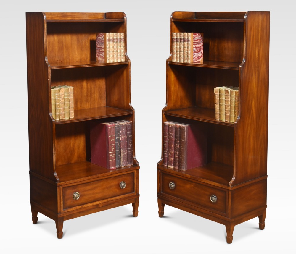 Pair of waterfall bookcases View II