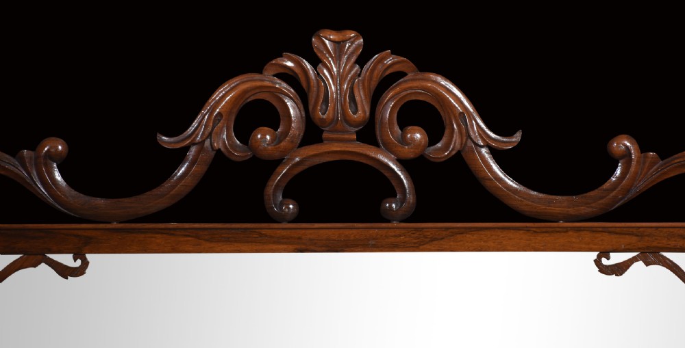 Carved over-mantle rosewood wall mirror View II