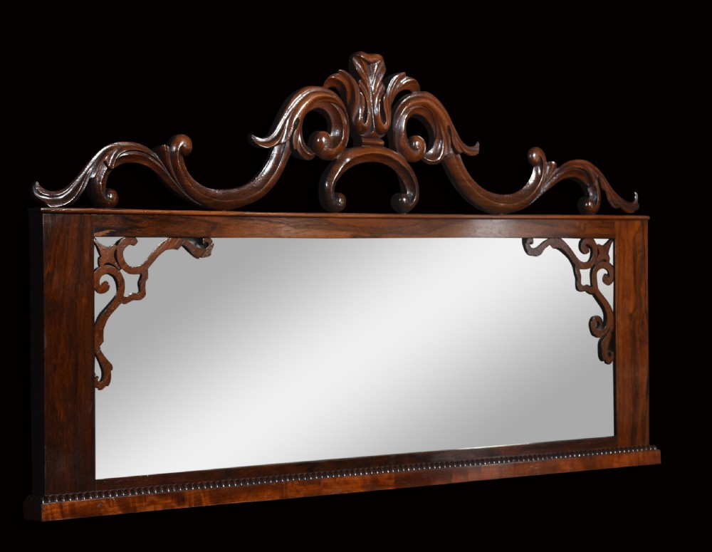 Carved over-mantle rosewood wall mirror View IV