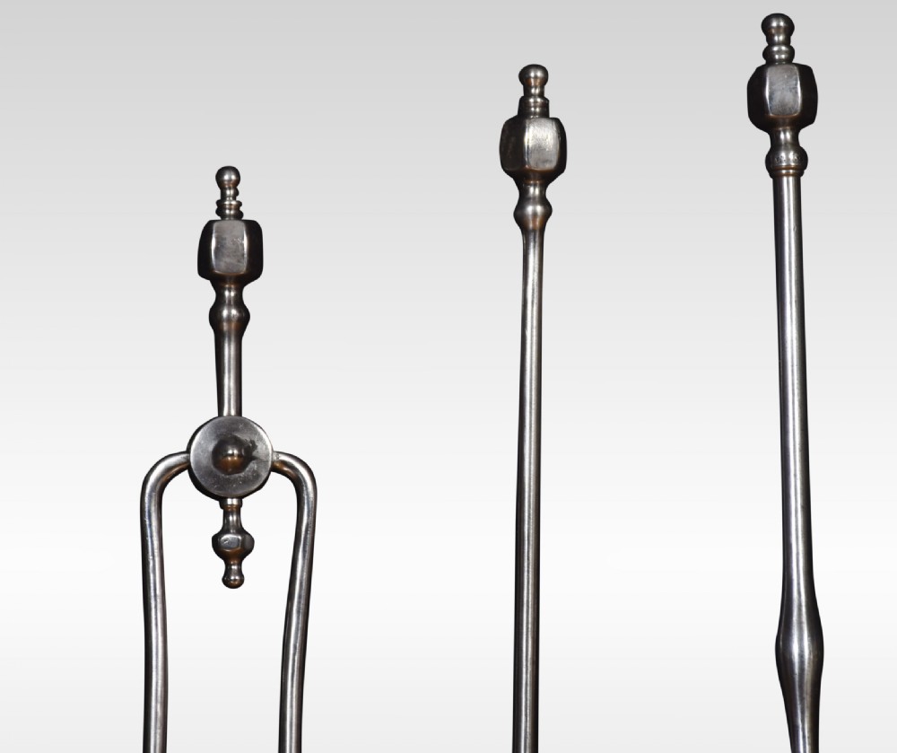 Polished Steel Triple Companion Fire Tools View IV