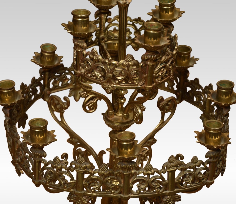 Pair Of Large 19th Century Gothic Revival Brass Candelabra View V