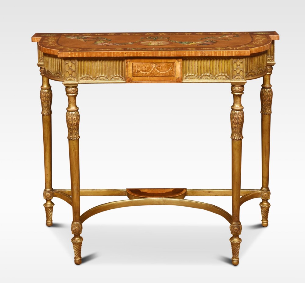 Carved Giltwood And Painted Console Table