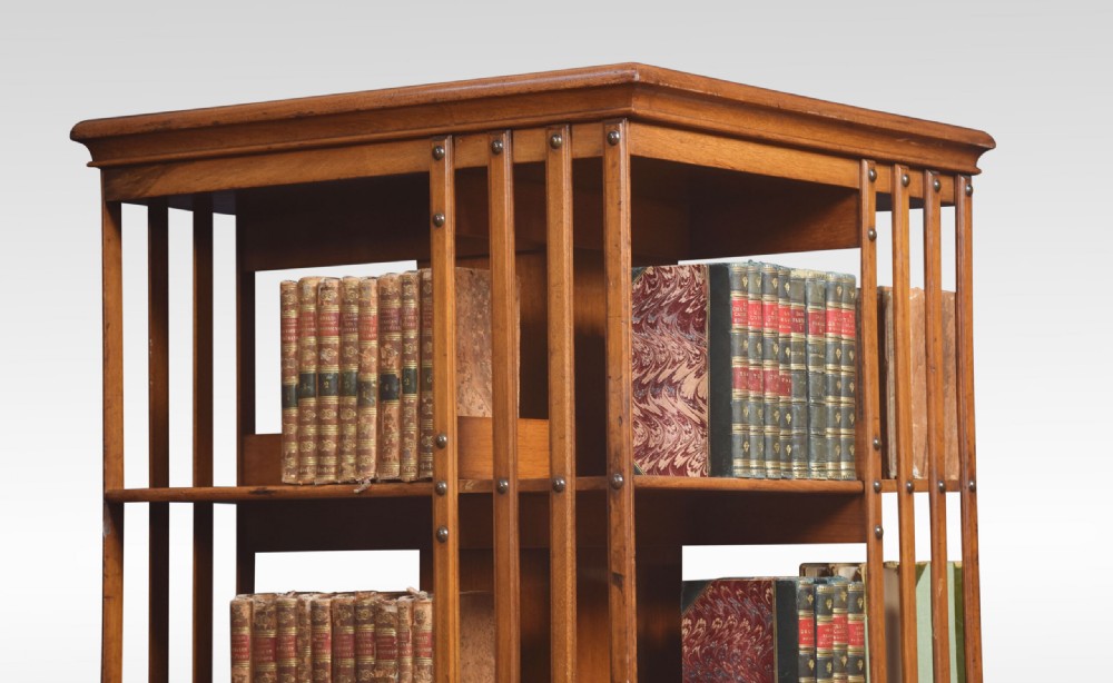 Walnut Revolving Bookcase By Maple And Co View II