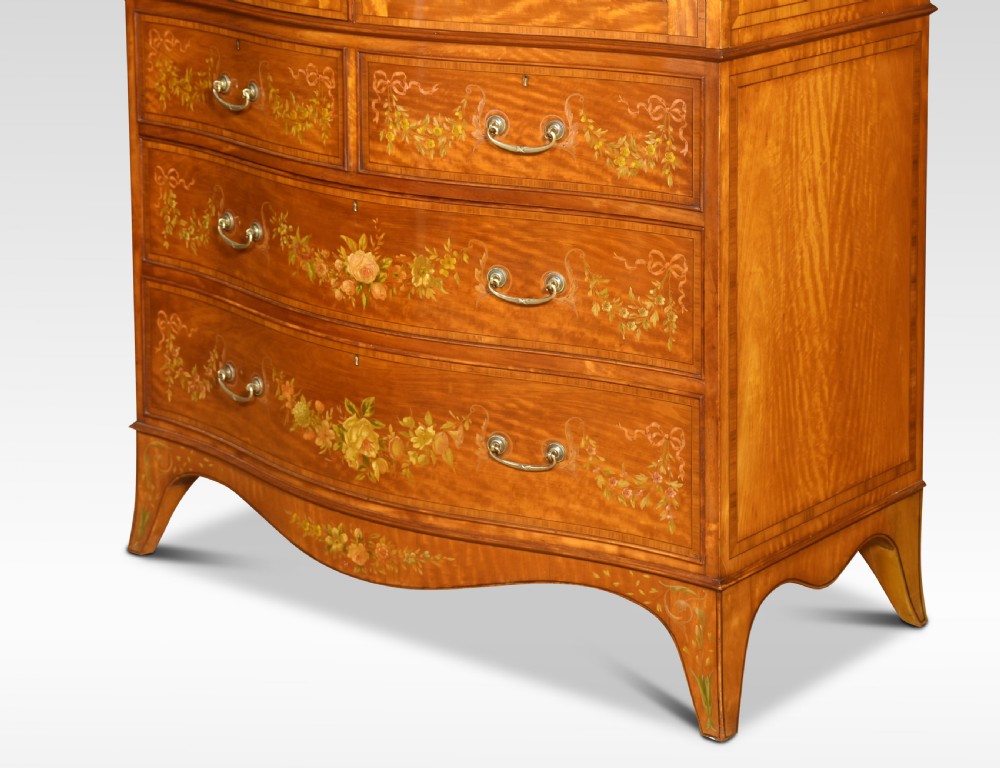 Painted satinwood serpentine two door wardrobe View III