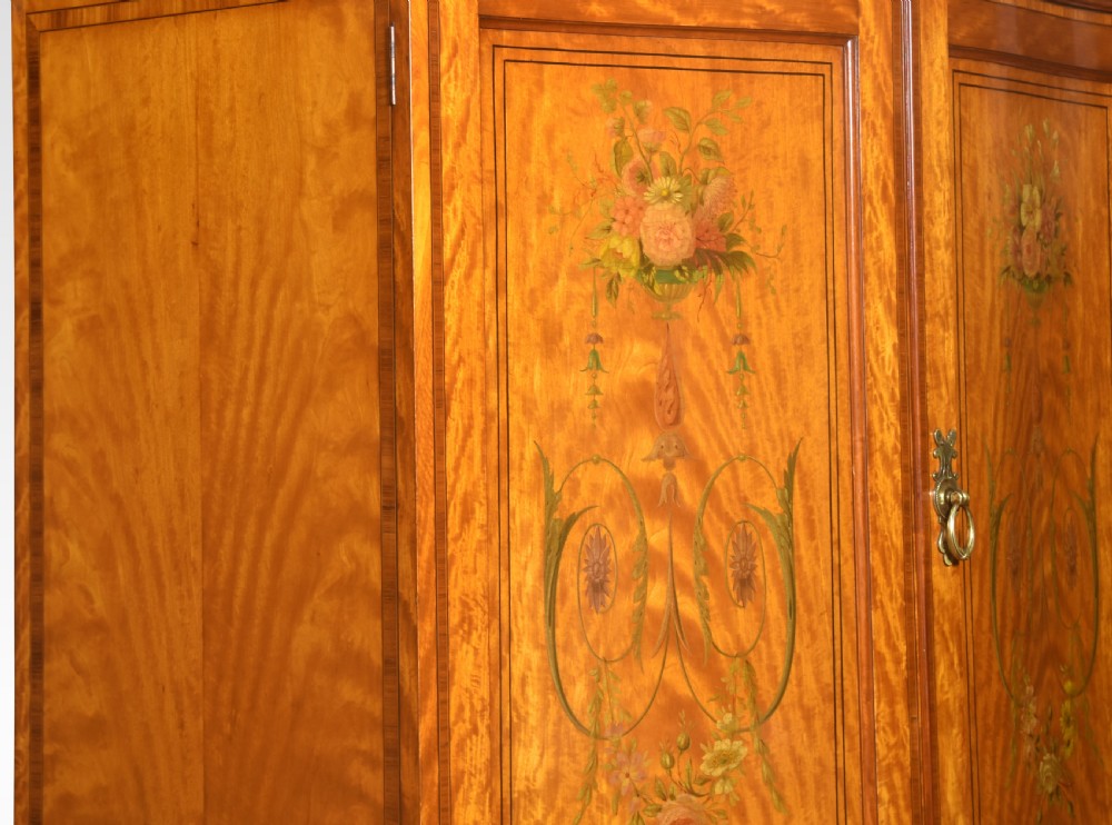 Painted satinwood serpentine two door wardrobe View V