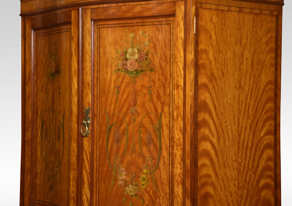 Painted satinwood serpentine two door wardrobe View XI