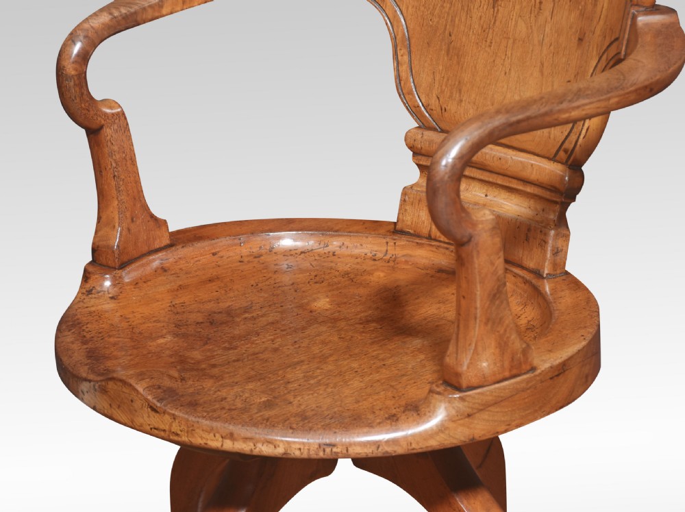 Oak office revolving desk chair View IV