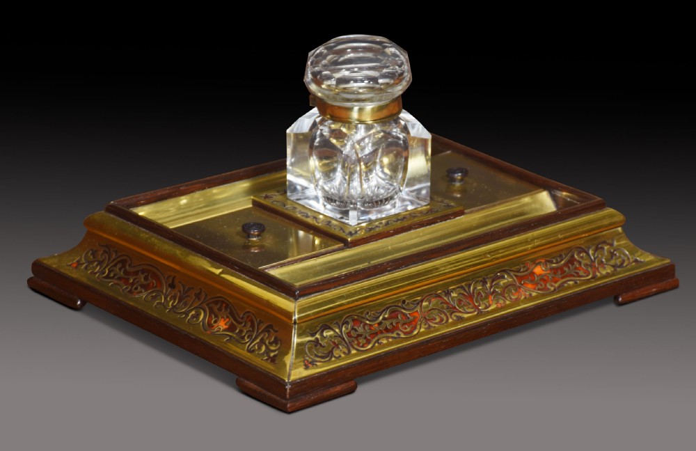 Boulle brass inkstand