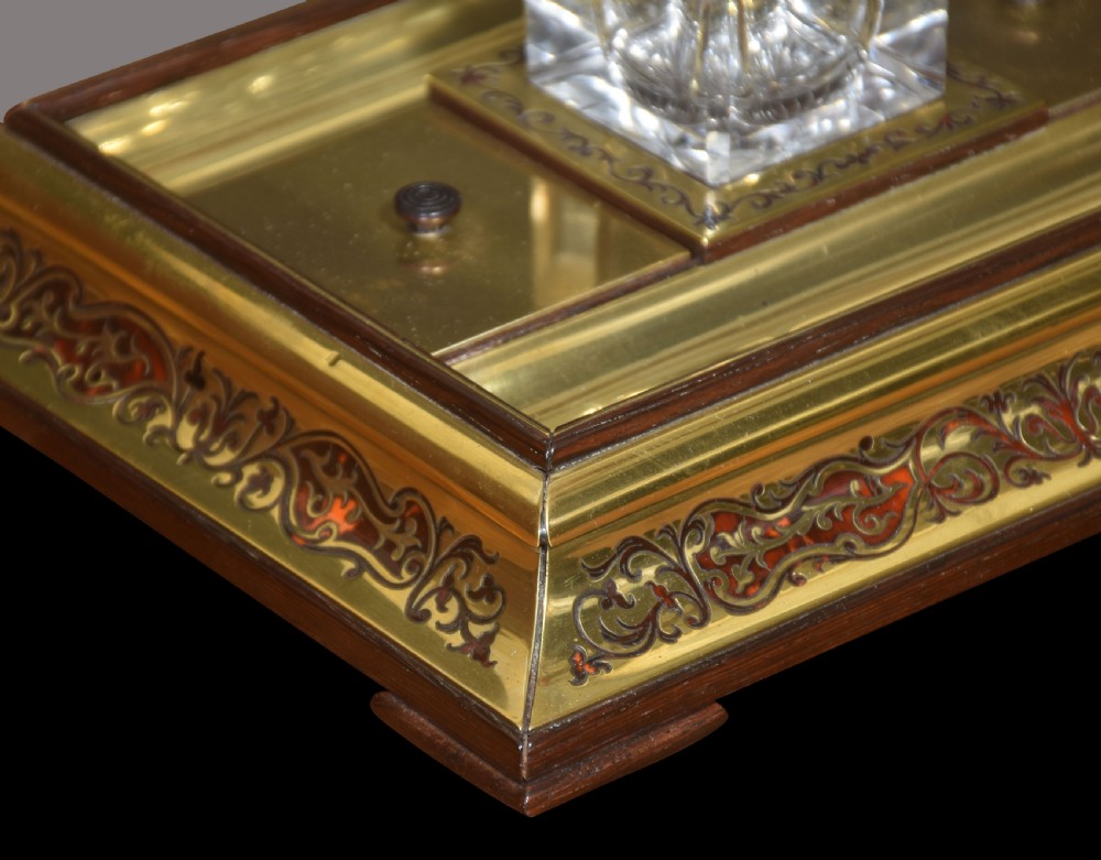 Boulle brass inkstand View II