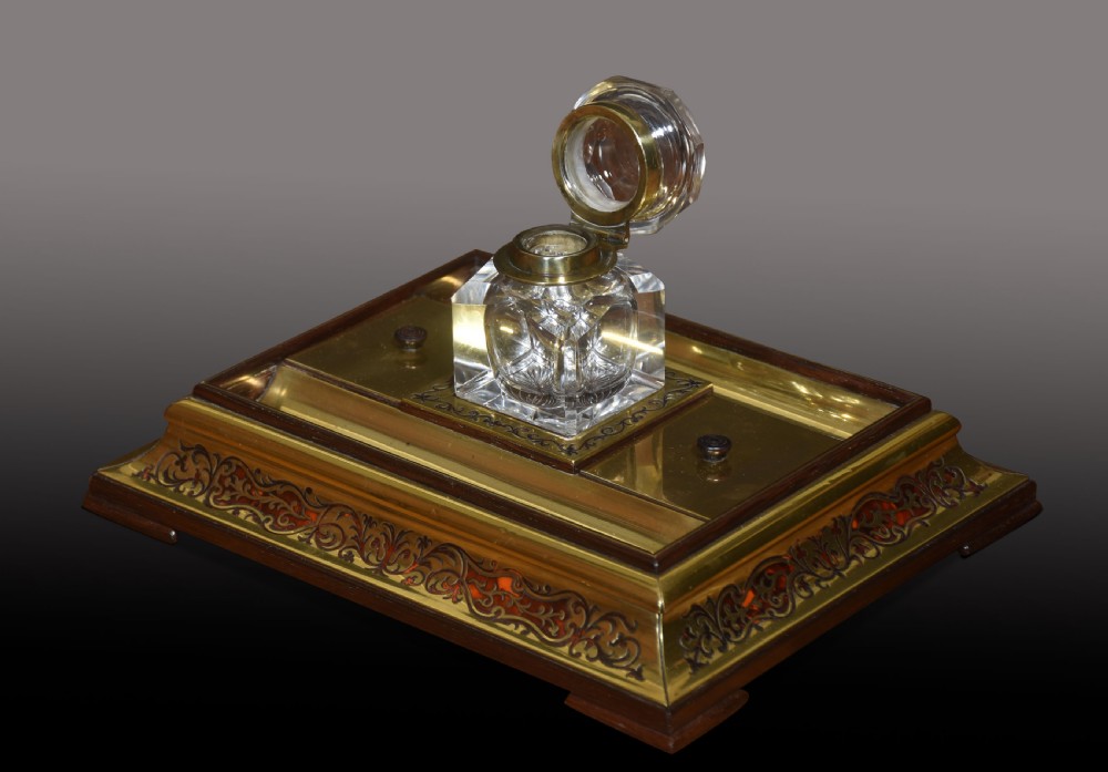 Boulle brass inkstand View III