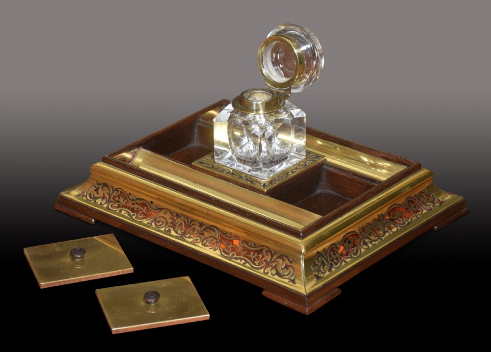 Boulle brass inkstand View IV