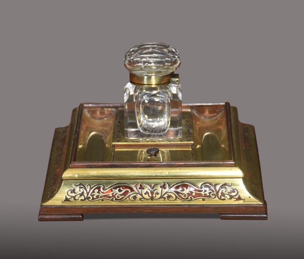 Boulle brass inkstand View V