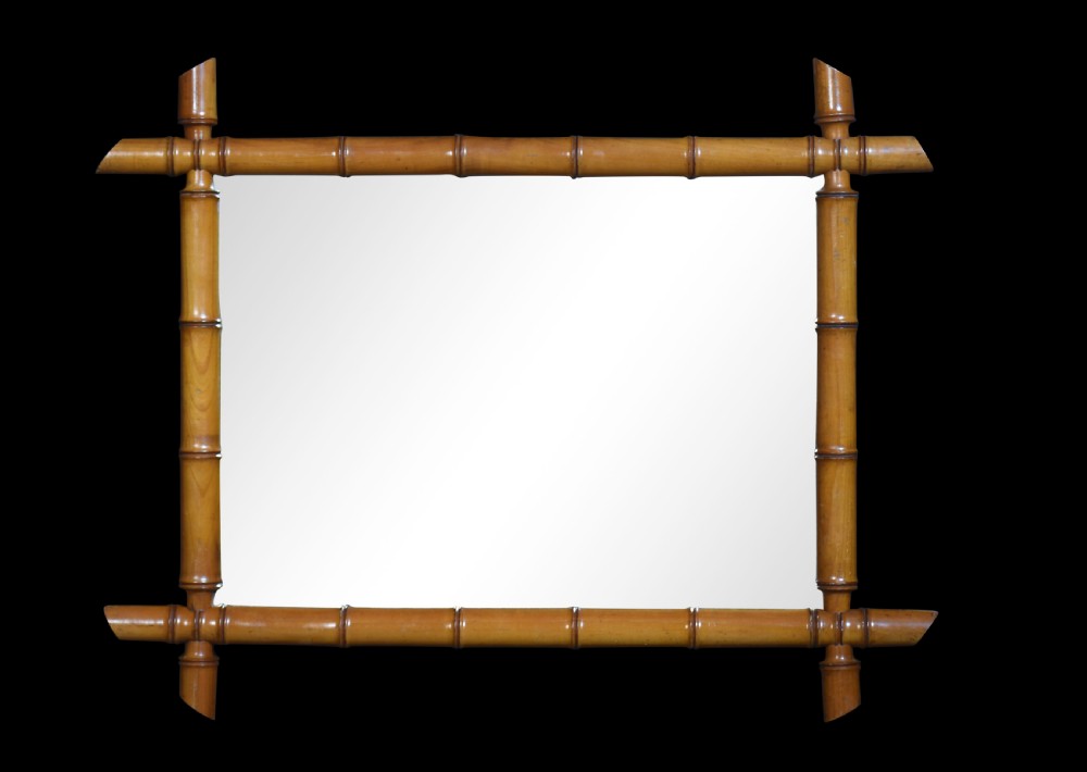 19th century bamboo wall mirror